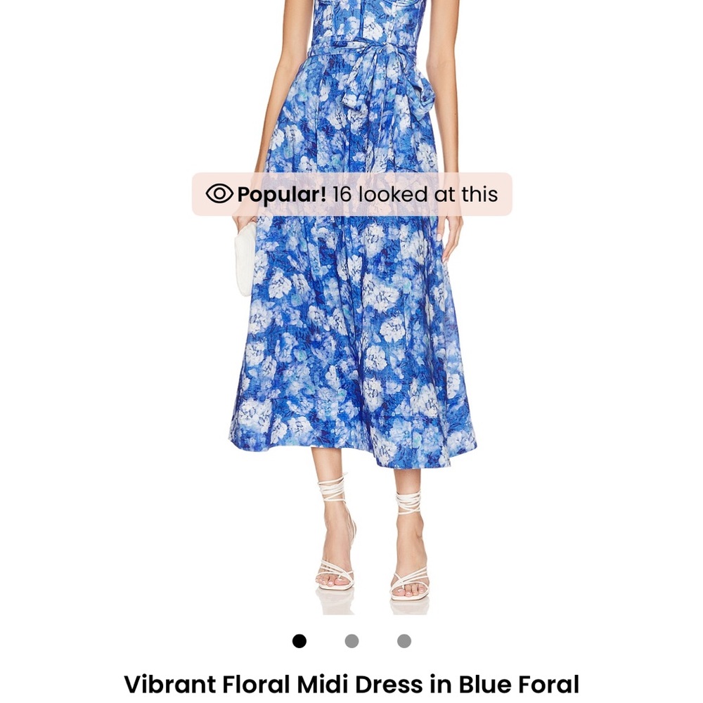 Bardot Blue and White Floral Midi Dress